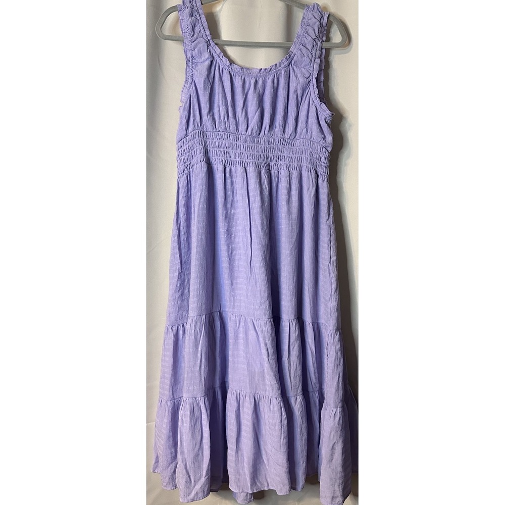 Lavender Tiered Ruffle Midi Sundress, sz XL - Picture 3 of 4